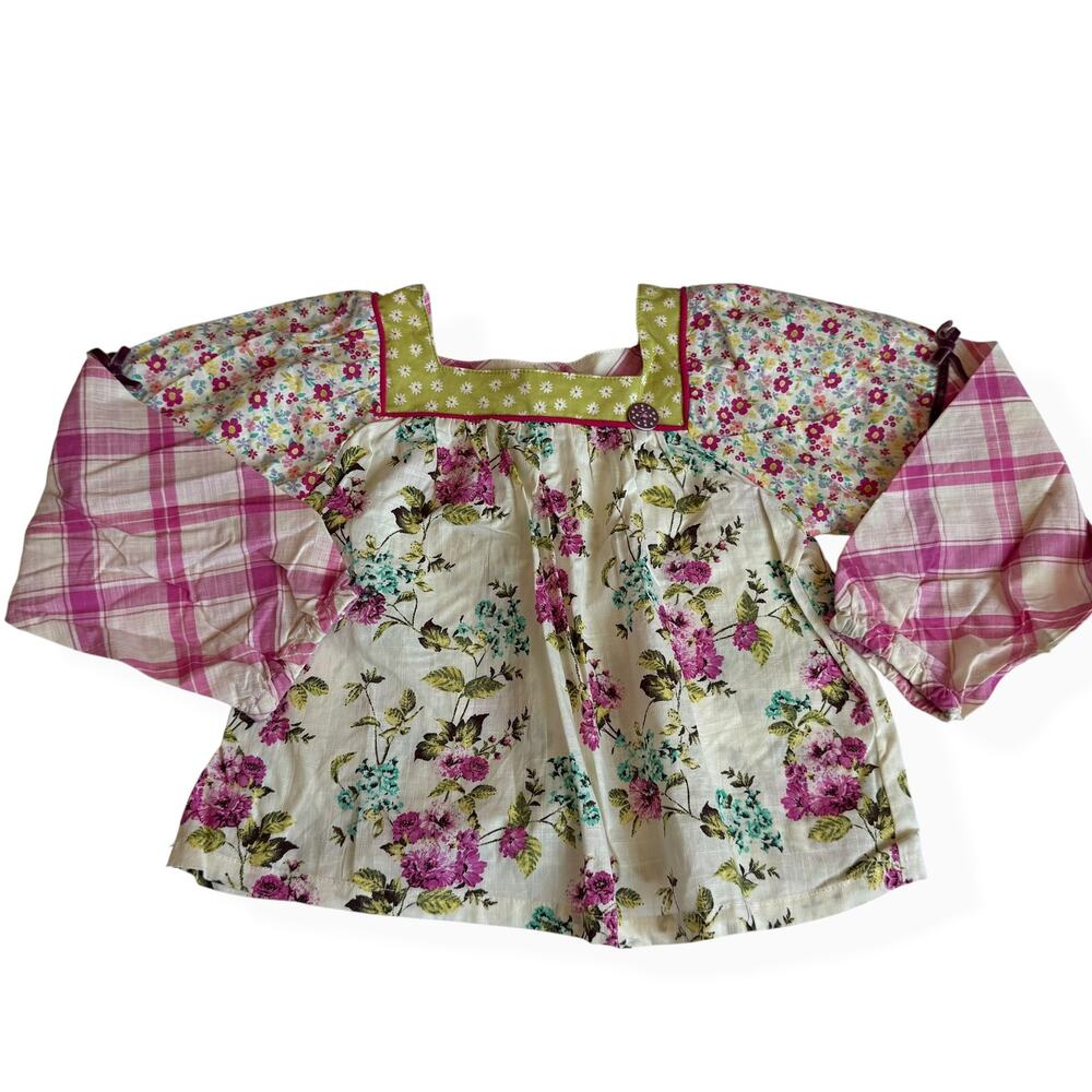 Matilda Jane Art School Mixed Print Peasant Top Cotton Girls 4